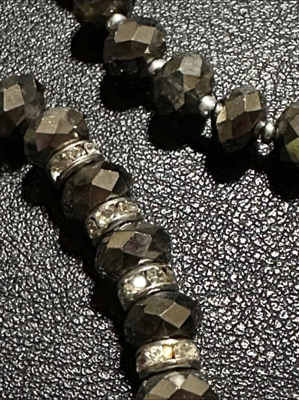 Banana Republic Smoky Gray Faceted Glass Bead Single Strand Necklace